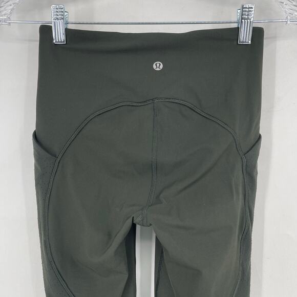 Lululemon Breezy Dot Crop 19" Size 4 Evergreen - Picture 4 of 8